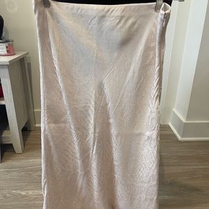 Satin snakeskin midi skirt